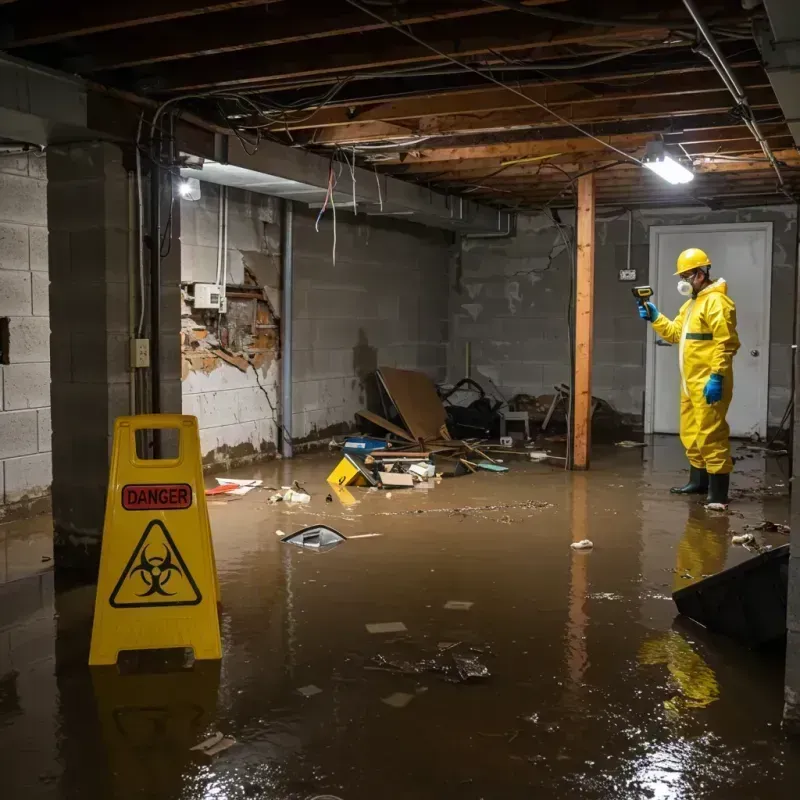 Flooded Basement Electrical Hazard in Bonduel, WI Property