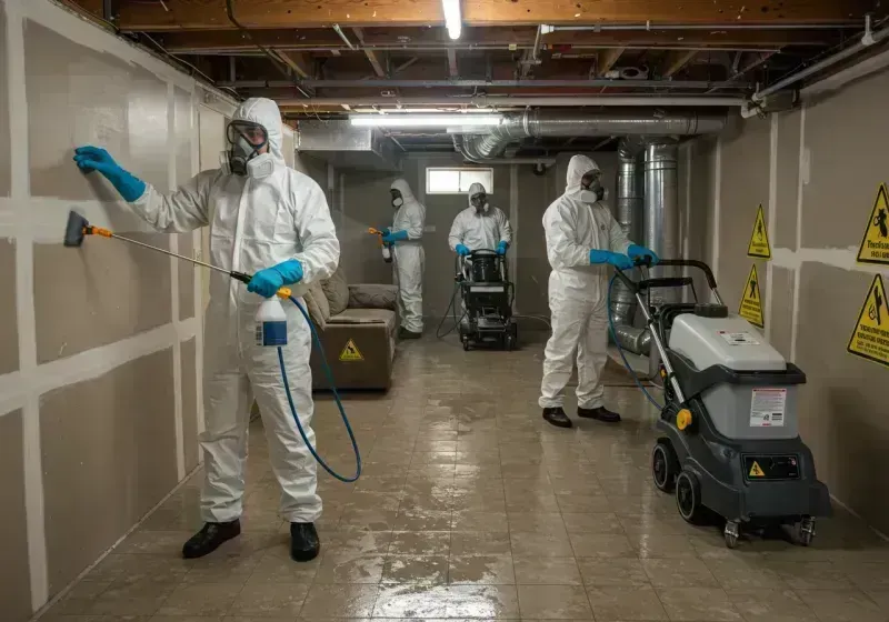 Basement Moisture Removal and Structural Drying process in Bonduel, WI